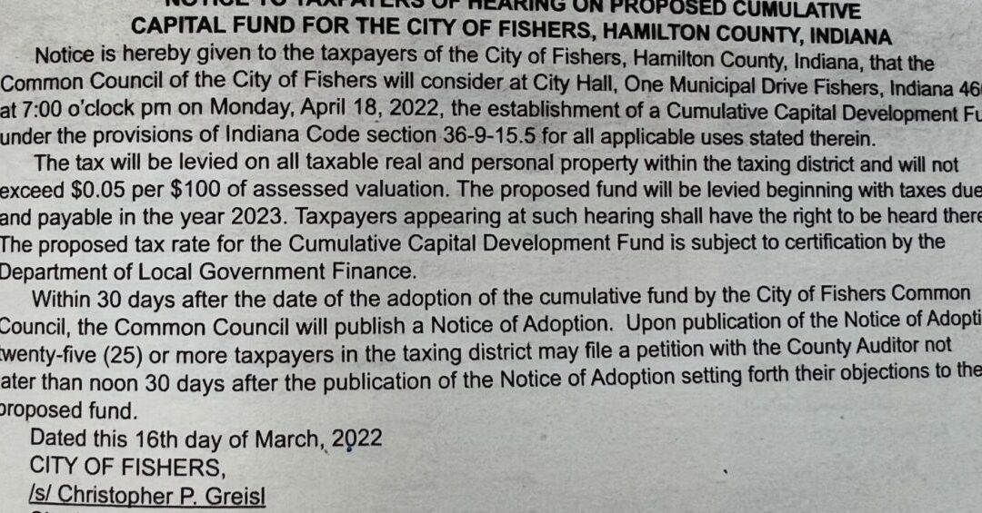 Why am I Paying Taxes for a Cumulative Capital Development Fund?